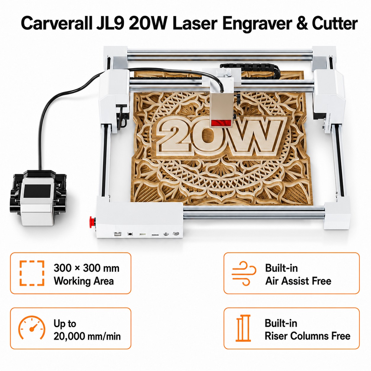 Industrial Handheld Laser Engraver - Carverall JL9 20W Graveur et Découpeur