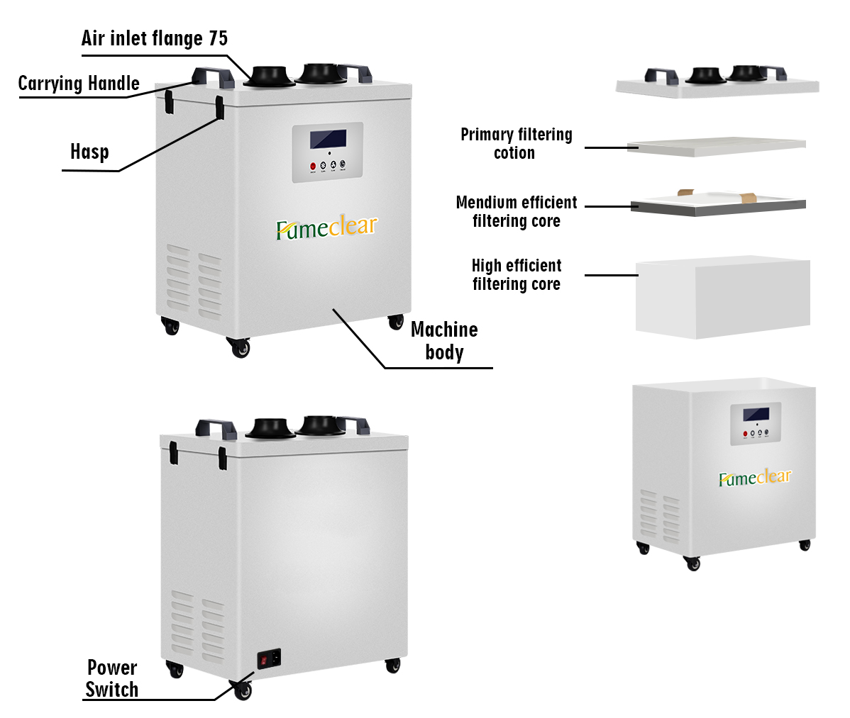 Purificateur d'air d'extracteu - Industrial Laser Fume Extractor avis et prix