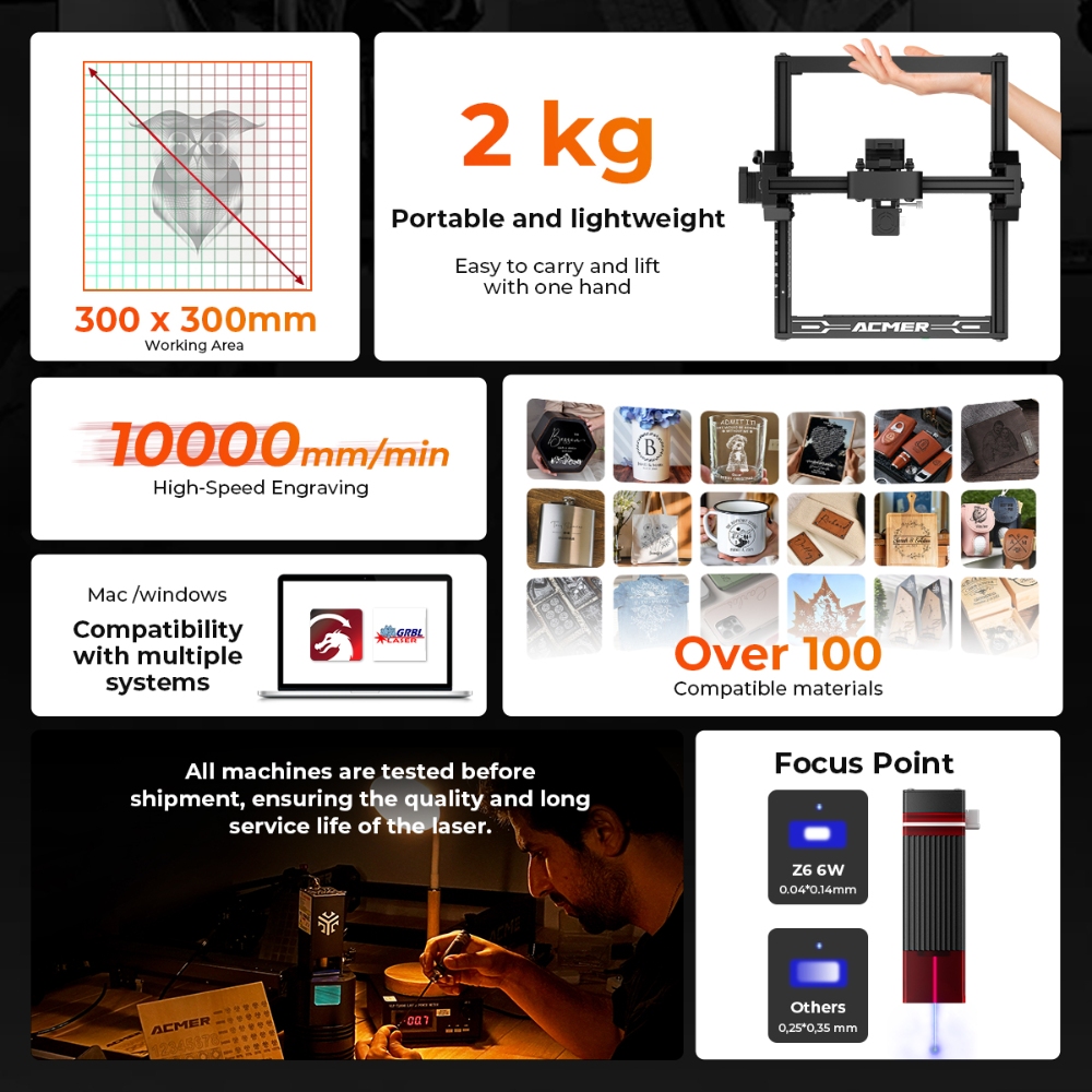 ELIDOR Z6 6W graveur et Machin - Industrial Handheld Laser Engraver avis et prix